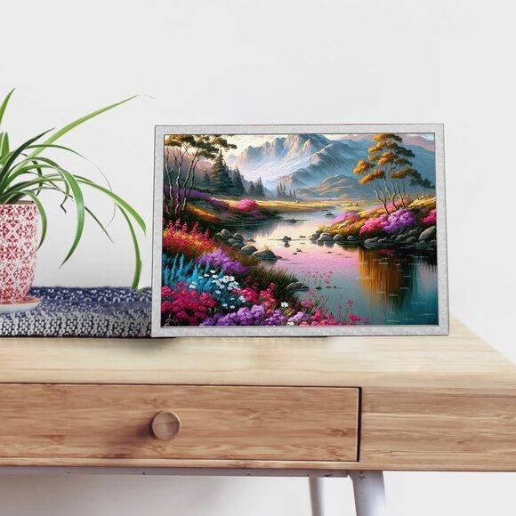 Majestic Floral Landscape Painting Art Print - Picture 2 of 8